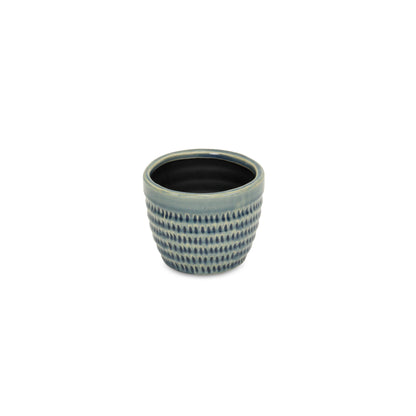 Idola Tapered Blue Ceramic Pot