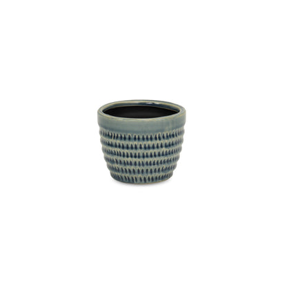 Idola Tapered Blue Ceramic Pot