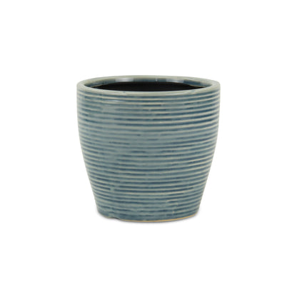 Livia Rippled Blue Pot