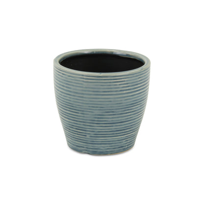 Livia Rippled Blue Pot