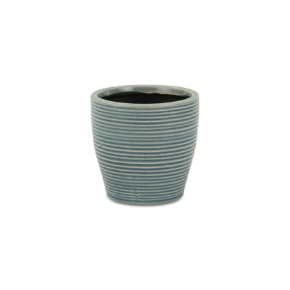 Livia Rippled Blue Pot