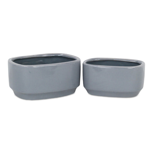 Elegora Pot Wide Rectangular Gray