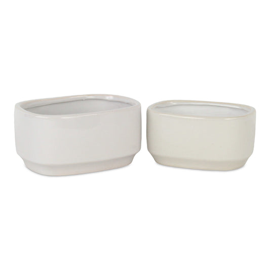 Elegora Pot Wide Rectangular White