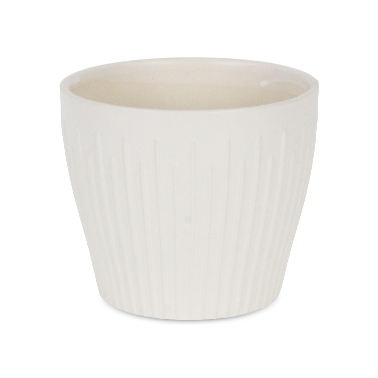 Currula Tapered Vertical Bar Pattern Ceramic Pot