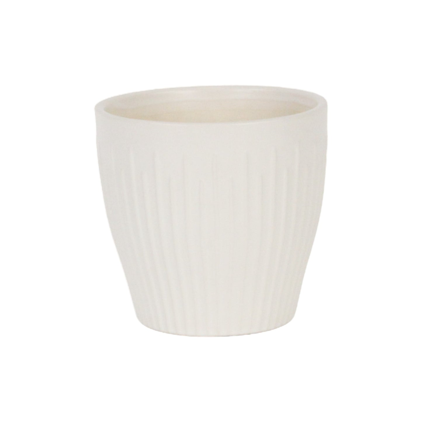 Currula Tapered Vertical Bar Pattern Ceramic Pot