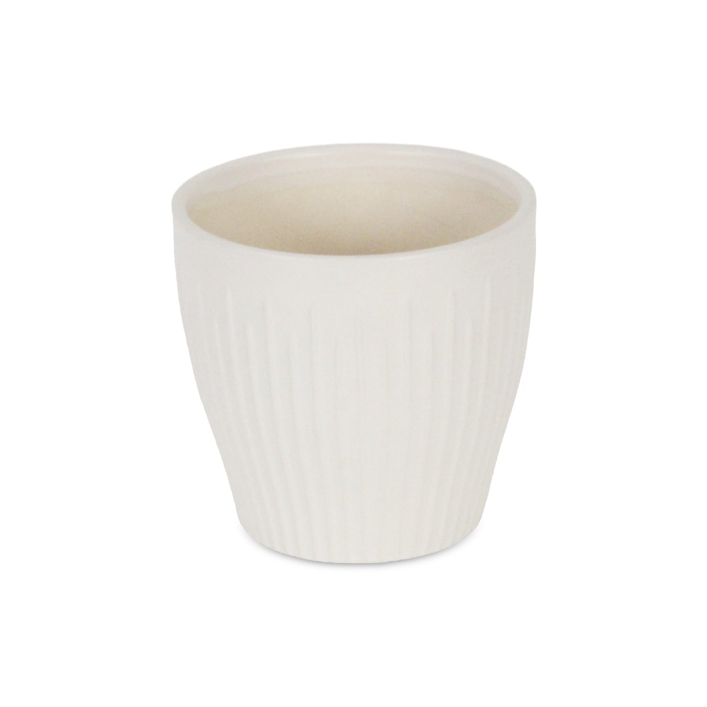 Currula Tapered Vertical Bar Pattern Ceramic Pot