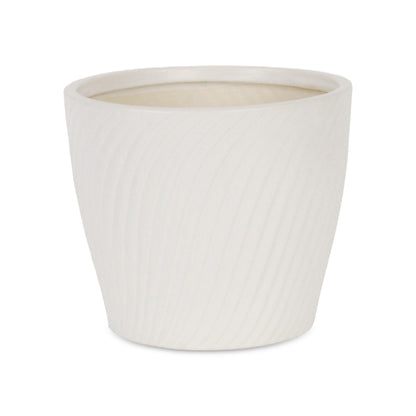 Currula Tapered Curved Swirl Pattern Ceramic Pot