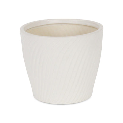 Currula Tapered Curved Swirl Pattern Ceramic Pot