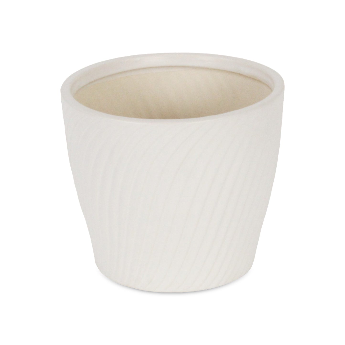 Currula Tapered Curved Swirl Pattern Ceramic Pot