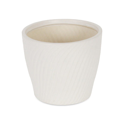 Currula Tapered Curved Swirl Pattern Ceramic Pot