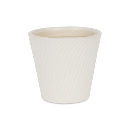 Currula Tapered Curved Swirl Pattern Ceramic Pot