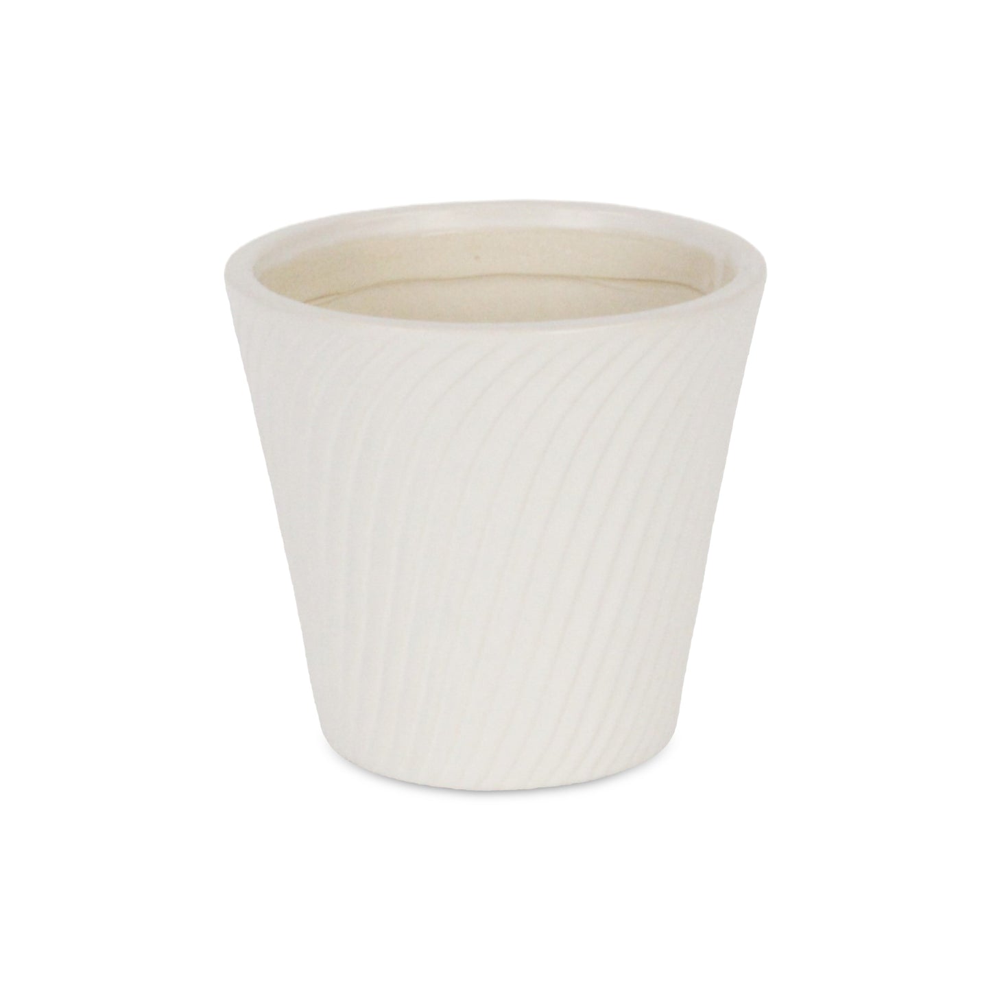 Currula Tapered Curved Swirl Pattern Ceramic Pot