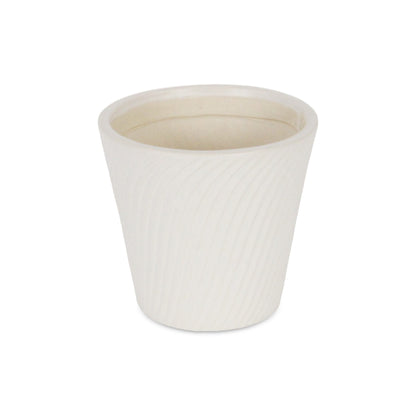 Currula Tapered Curved Swirl Pattern Ceramic Pot