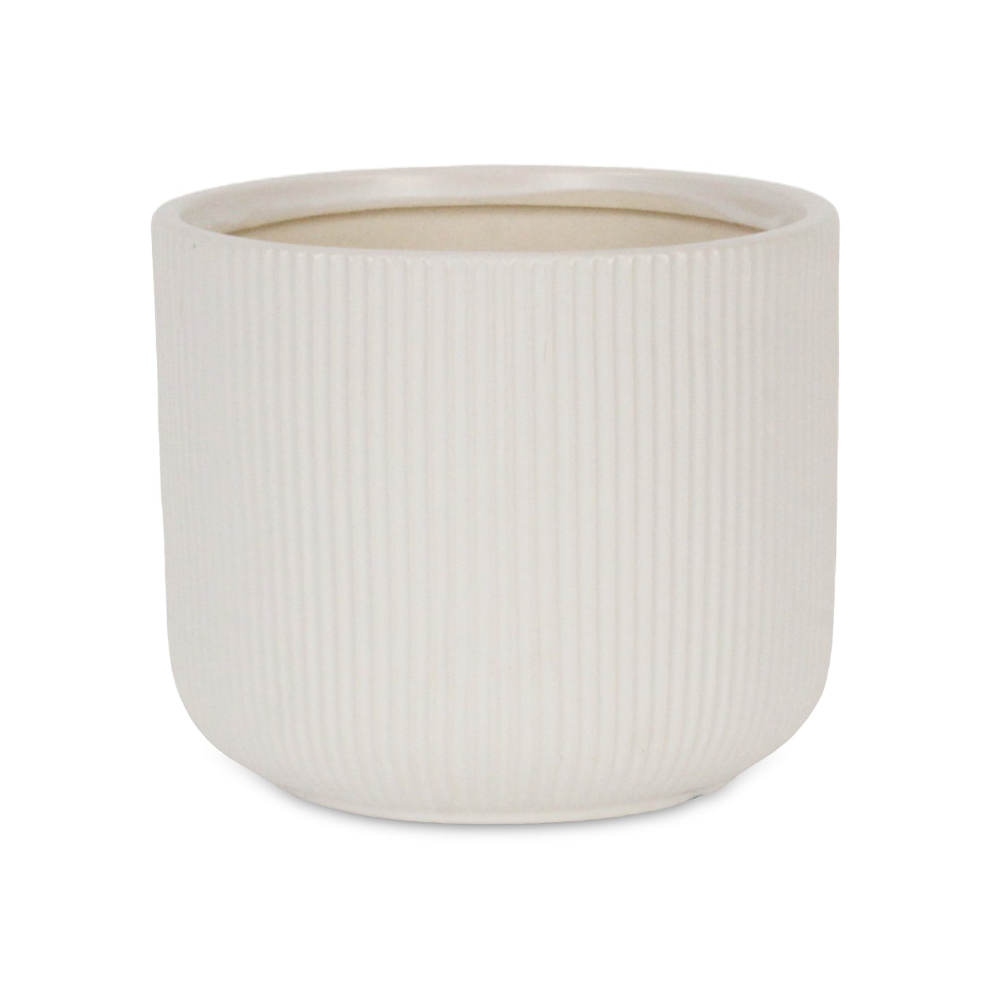 Currula Round Ridged Pattern Ceramic Pot