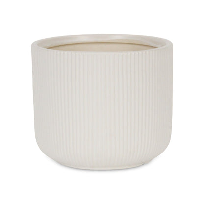 Currula Round Ridged Pattern Ceramic Pot