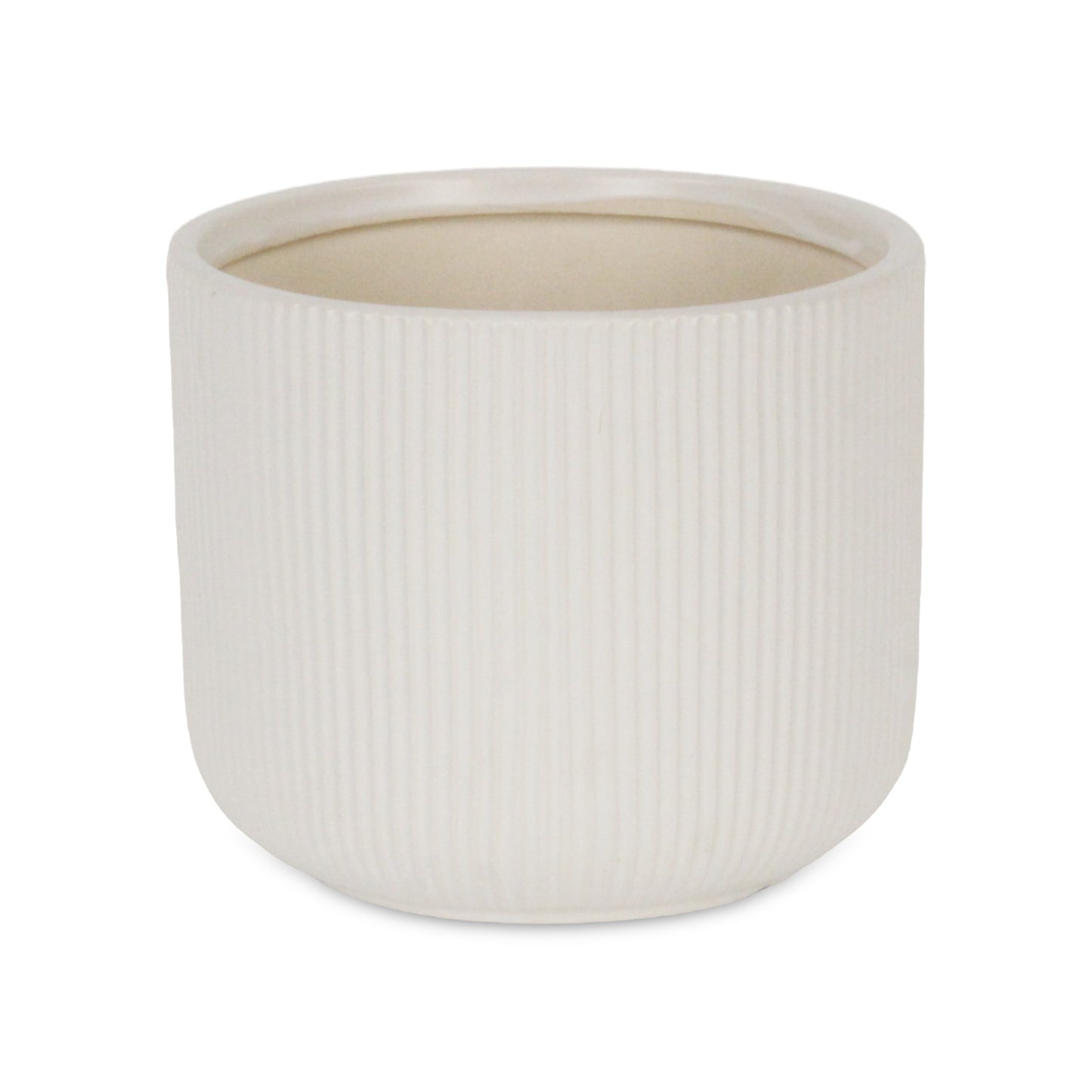 Currula Round Ridged Pattern Ceramic Pot