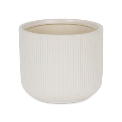 Currula Round Ridged Pattern Ceramic Pot