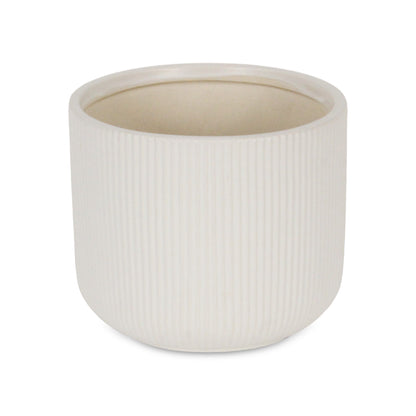 Currula Round Ridged Pattern Ceramic Pot