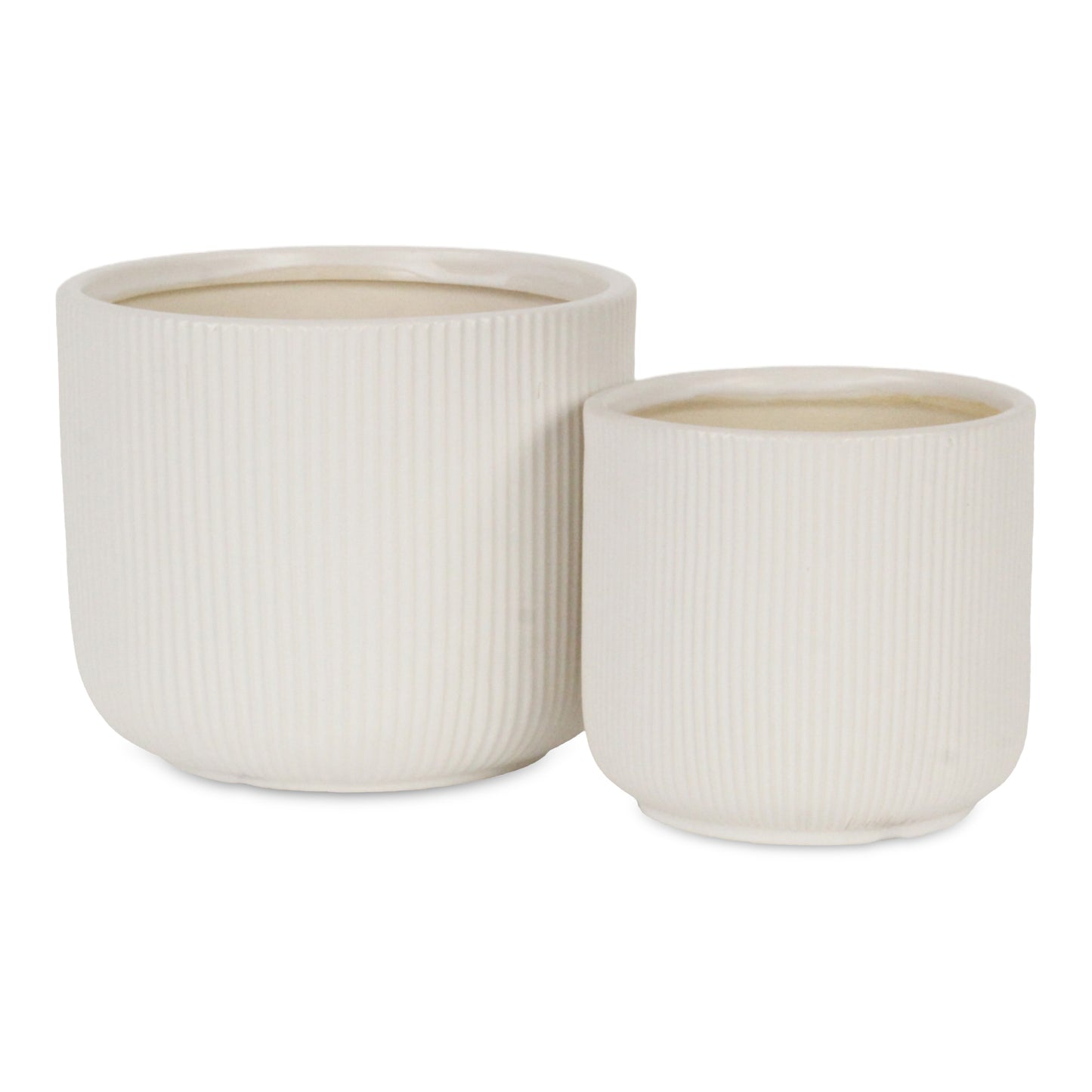 Currula Round Ridged Pattern Ceramic Pot