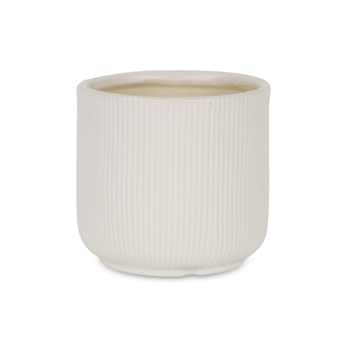 Currula Round Ridged Pattern Ceramic Pot