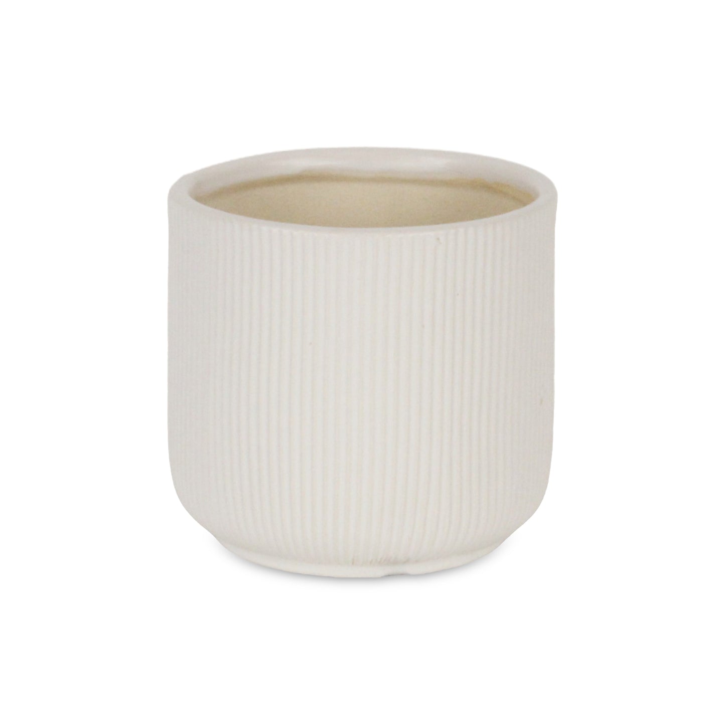 Currula Round Ridged Pattern Ceramic Pot