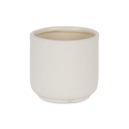 Currula Round Ridged Pattern Ceramic Pot