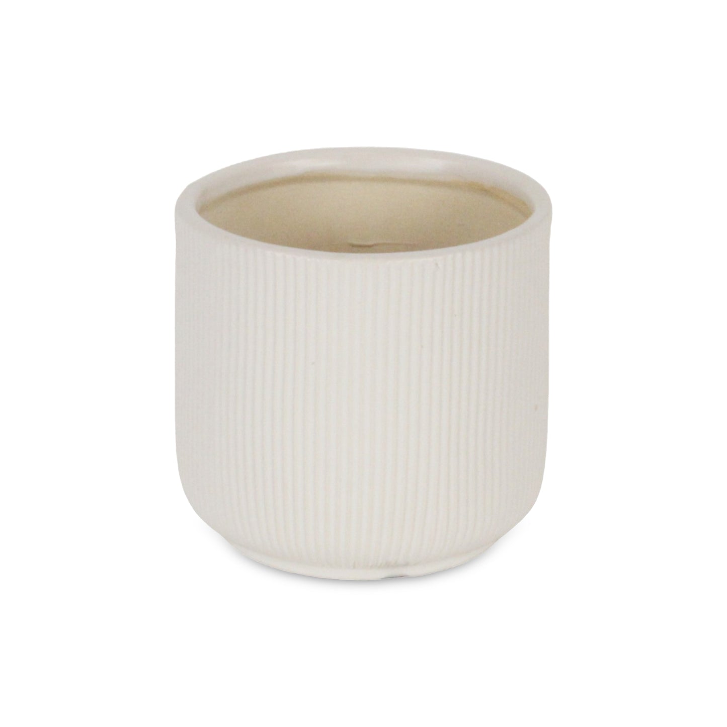 Currula Round Ridged Pattern Ceramic Pot