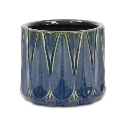 Tasselea Geometric Themed Round Ceramic Pot