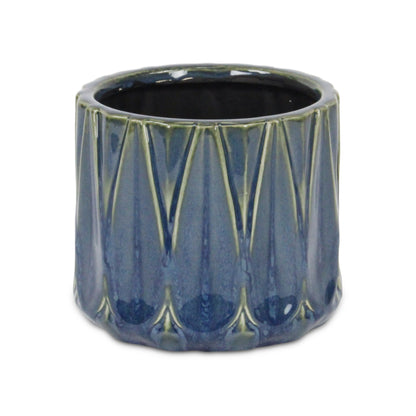 Tasselea Geometric Themed Round Ceramic Pot