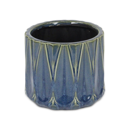 Tasselea Geometric Themed Round Ceramic Pot