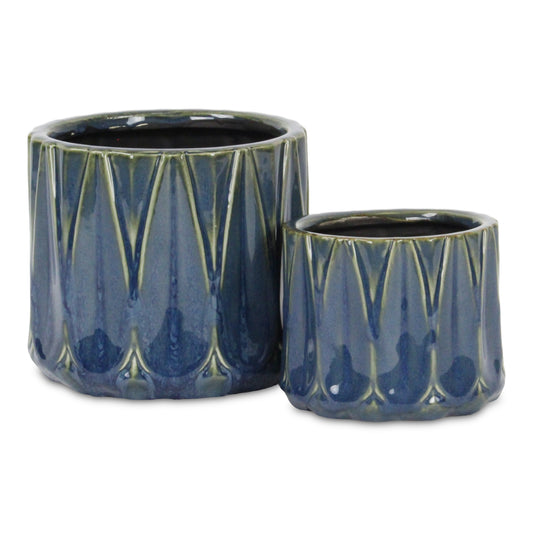 Tasselea Geometric Themed Round Ceramic Pot