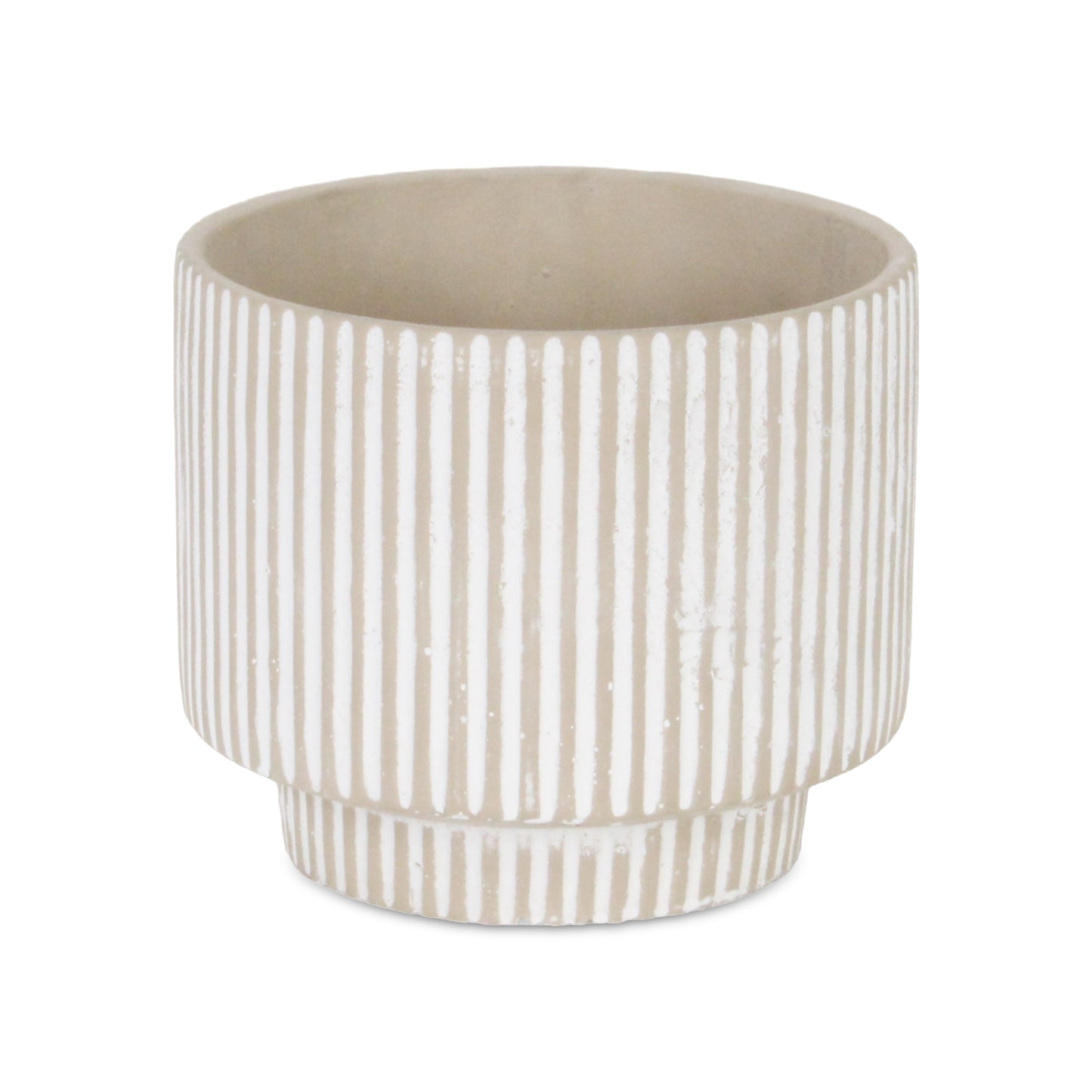 Triani Round Lined Pattern Band Pattern Ceramic Pot