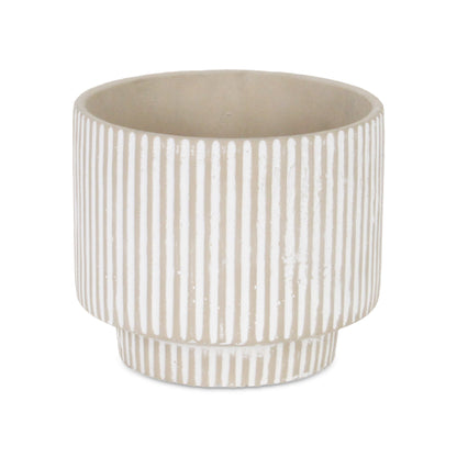 Triani Round Lined Pattern Band Pattern Ceramic Pot