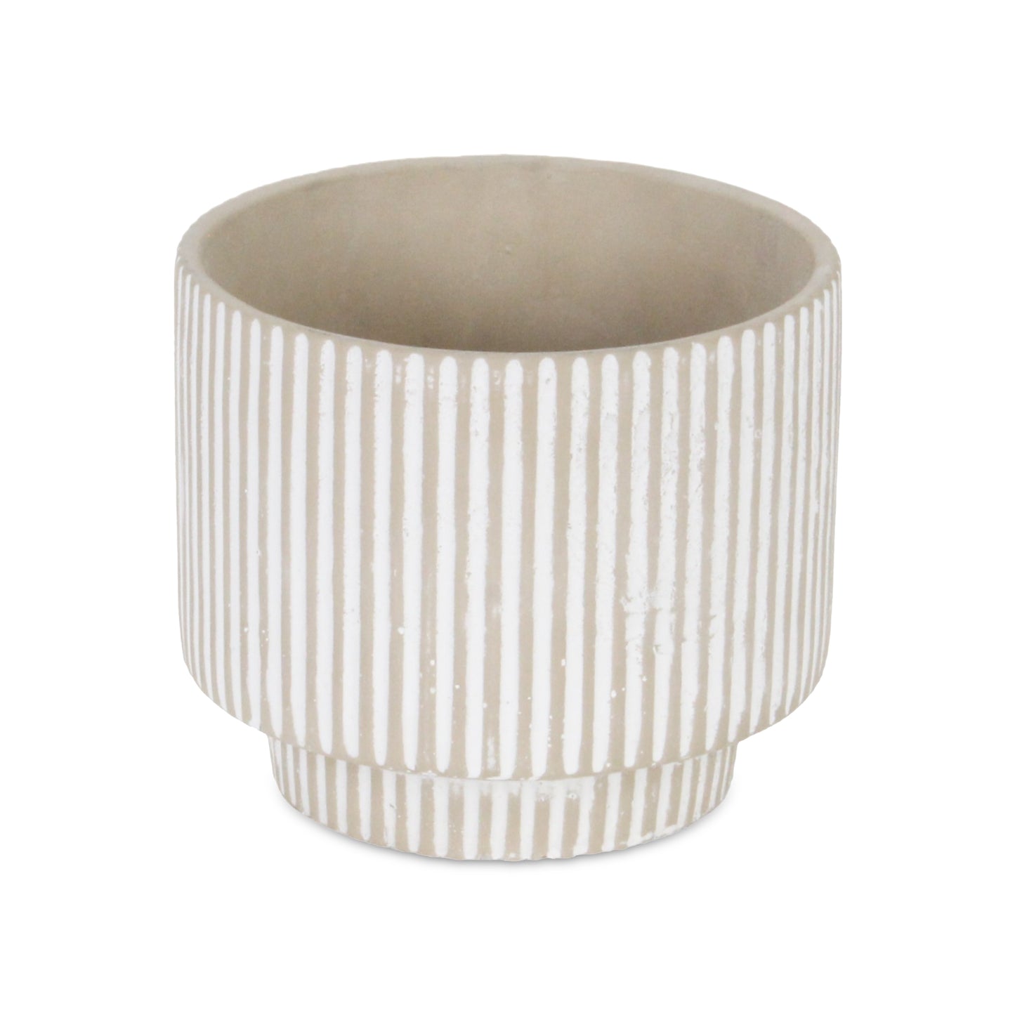 Triani Round Lined Pattern Band Pattern Ceramic Pot