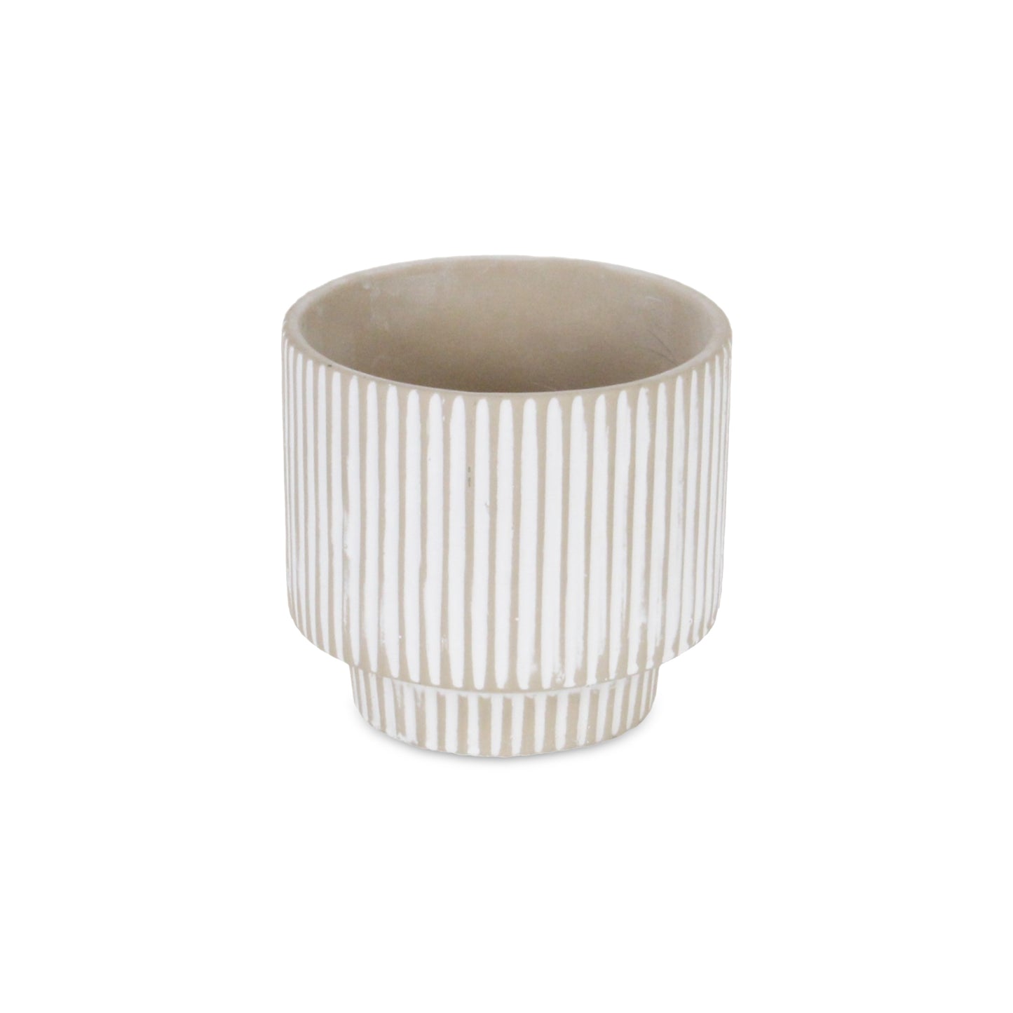 Triani Round Lined Pattern Band Pattern Ceramic Pot