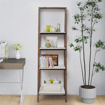 Maison Ferme 4 Tier Foldable Shelf Display with Smooth White Accent