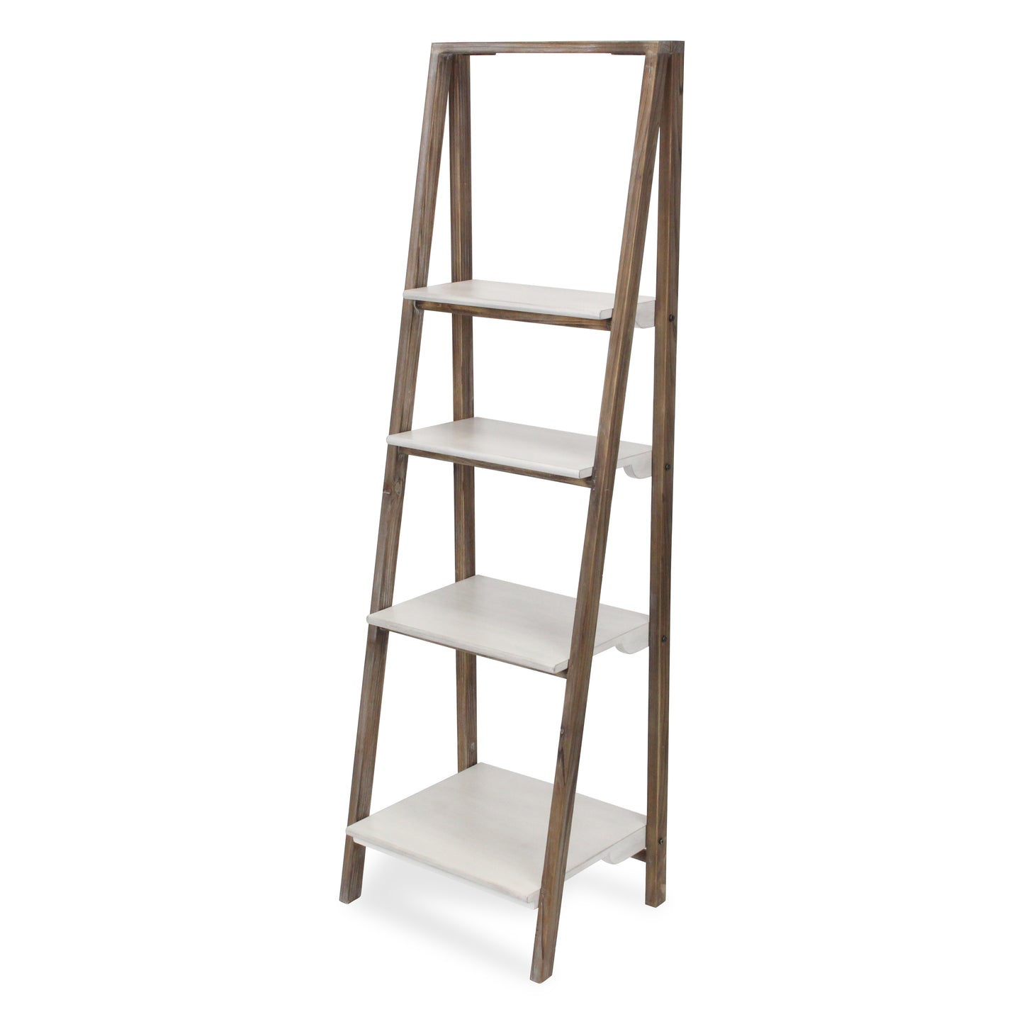 Maison Ferme 4 Tier Foldable Shelf Display with Smooth White Accent