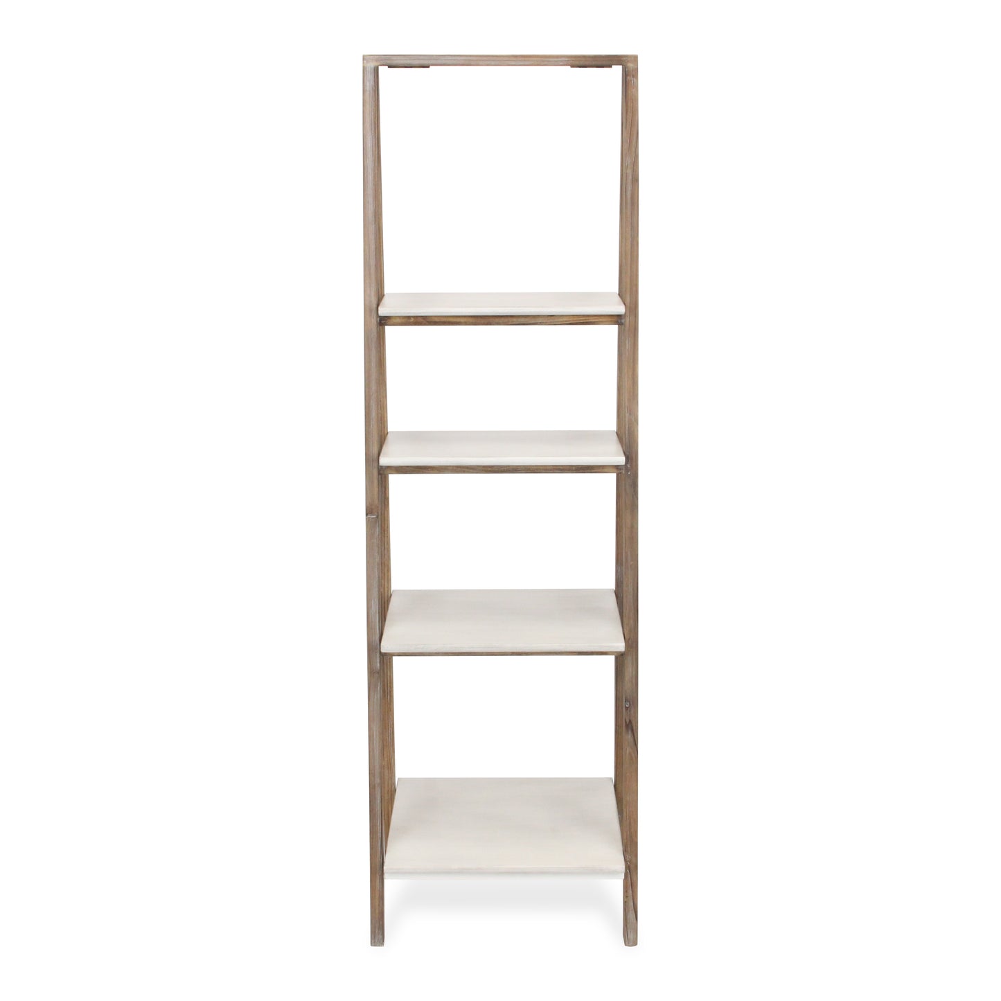 Maison Ferme 4 Tier Foldable Shelf Display with Smooth White Accent