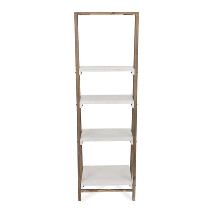 Maison Ferme 4 Tier Foldable Shelf Display with Smooth White Accent