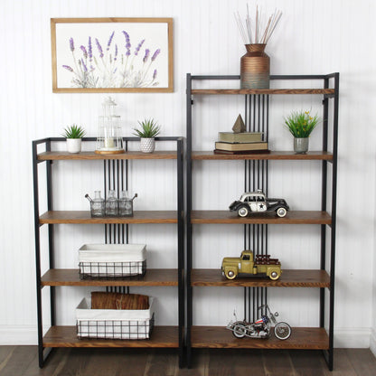 Lauxel 5 Tier Metal Framed Wood Shelf