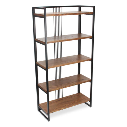 Lauxel 5 Tier Metal Framed Wood Shelf