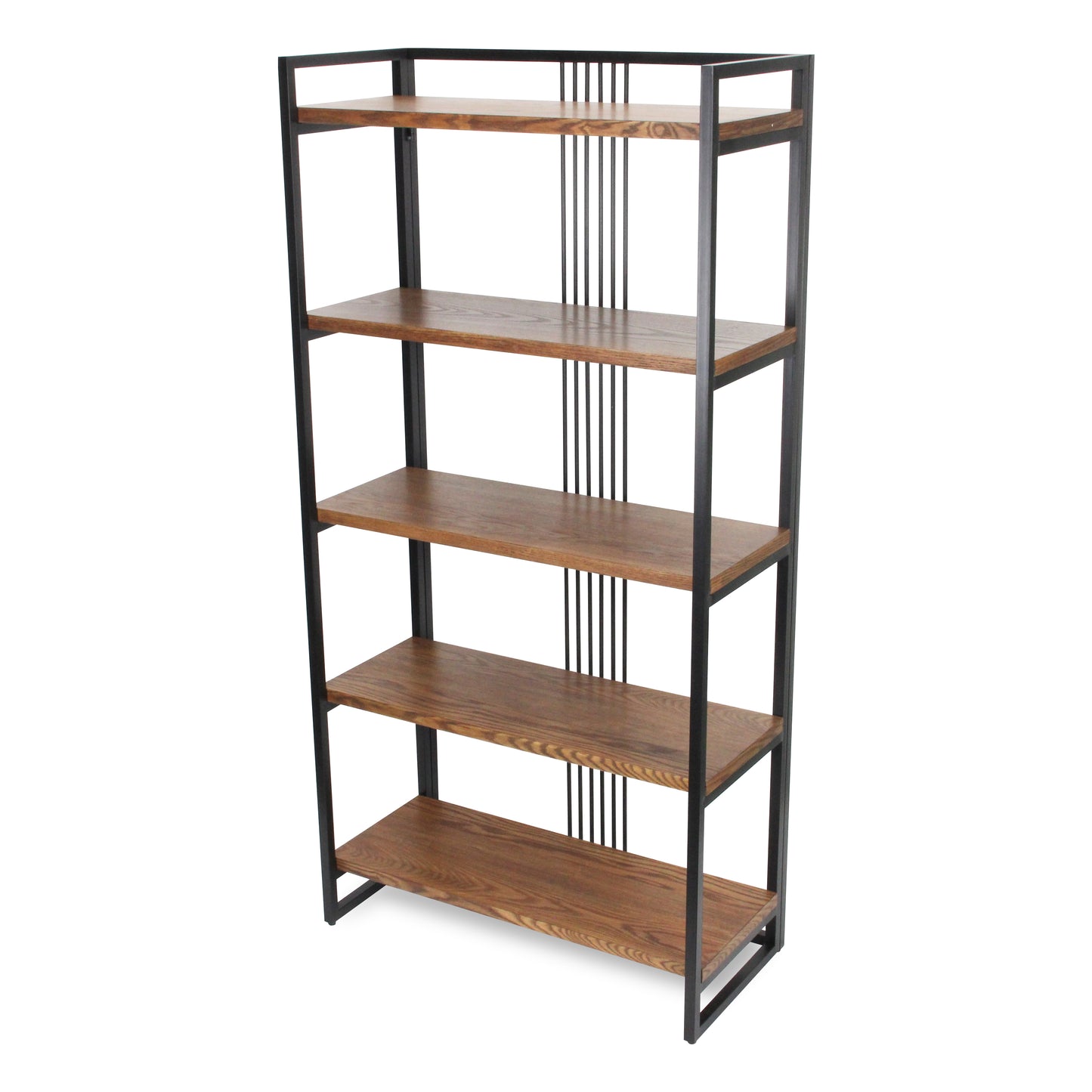 Lauxel 5 Tier Metal Framed Wood Shelf