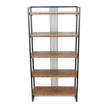 Lauxel 5 Tier Metal Framed Wood Shelf