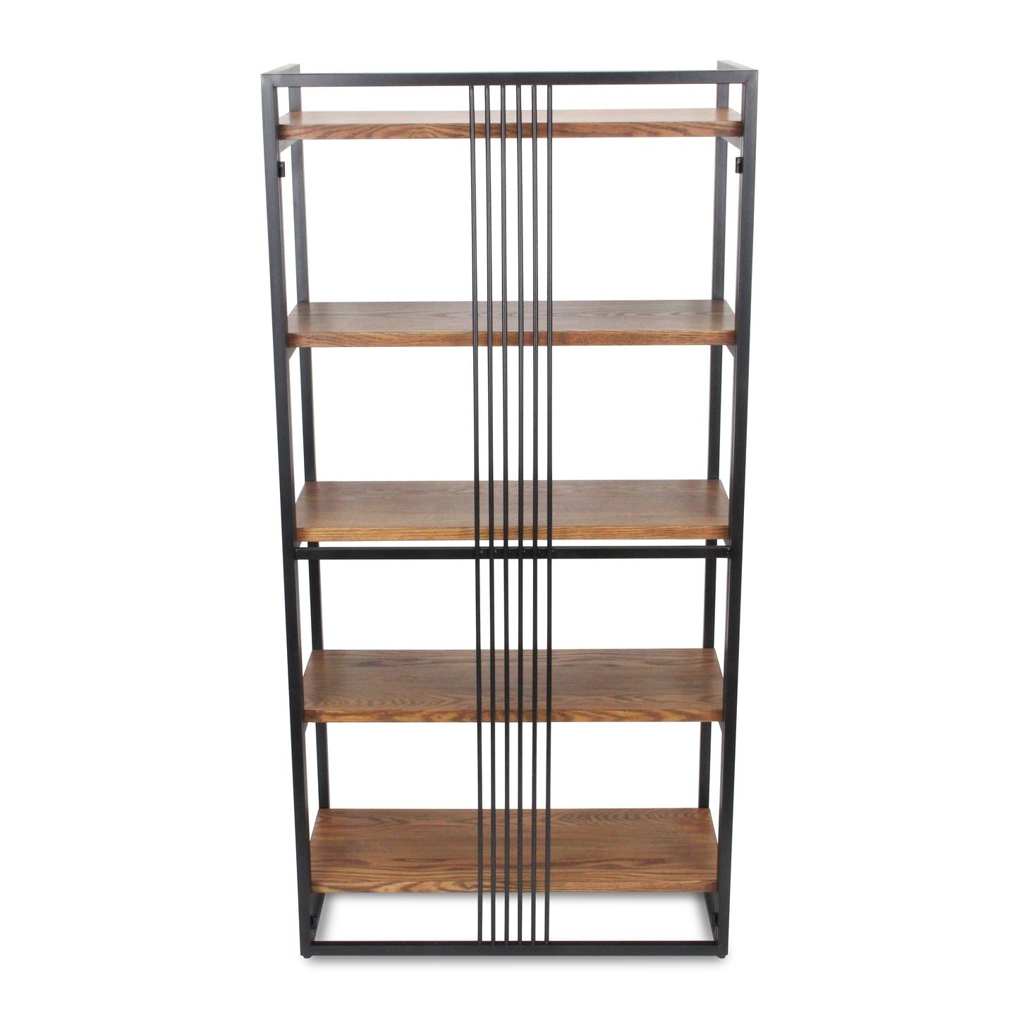 Lauxel 5 Tier Metal Framed Wood Shelf