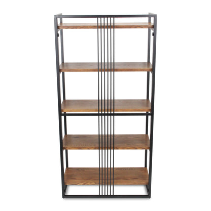 Lauxel 5 Tier Metal Framed Wood Shelf