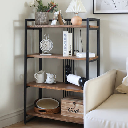 Lauxel 4 Tier Metal Framed Wood Shelf