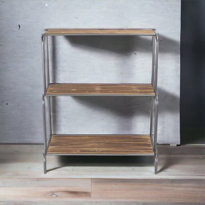 Larkin Multi Depth 3 Tier Wood & Metal Shelf