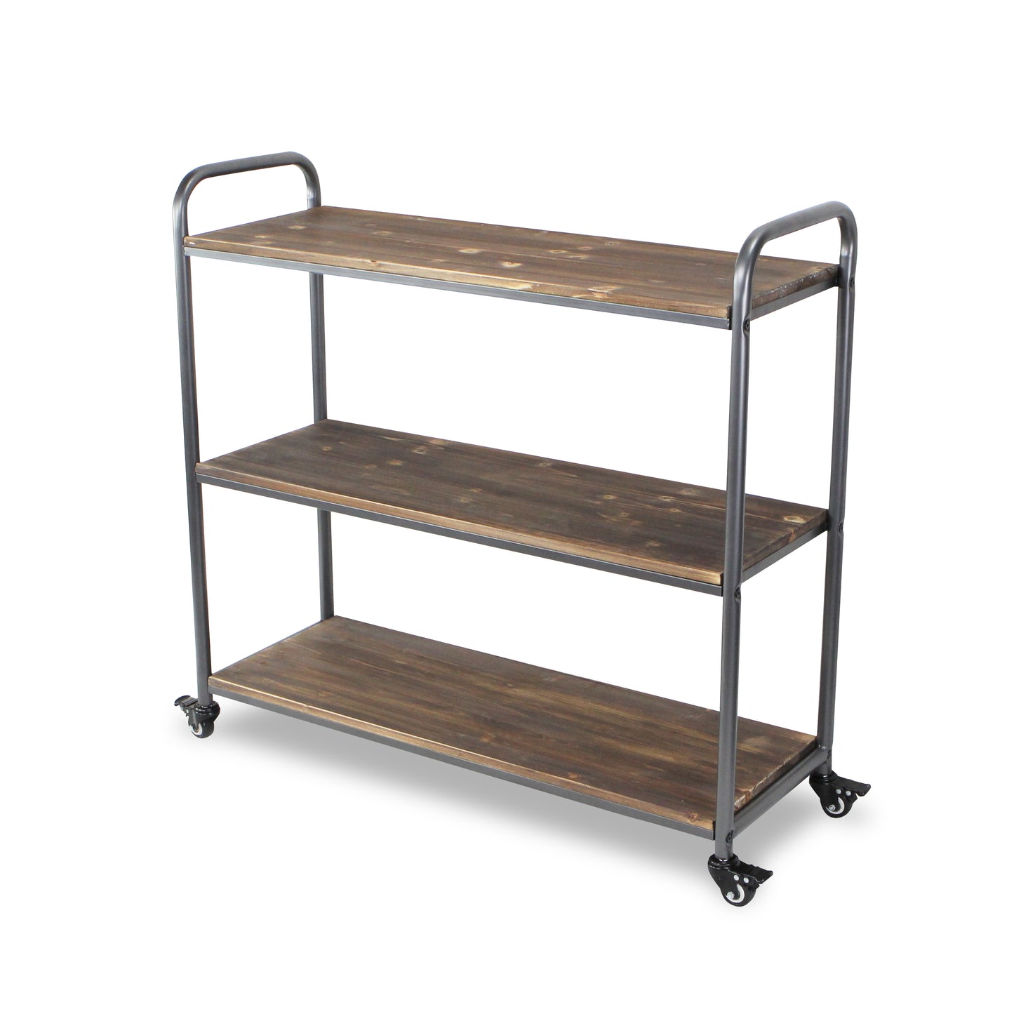 Lysan Tiered Wood Top Metal Frame Cart