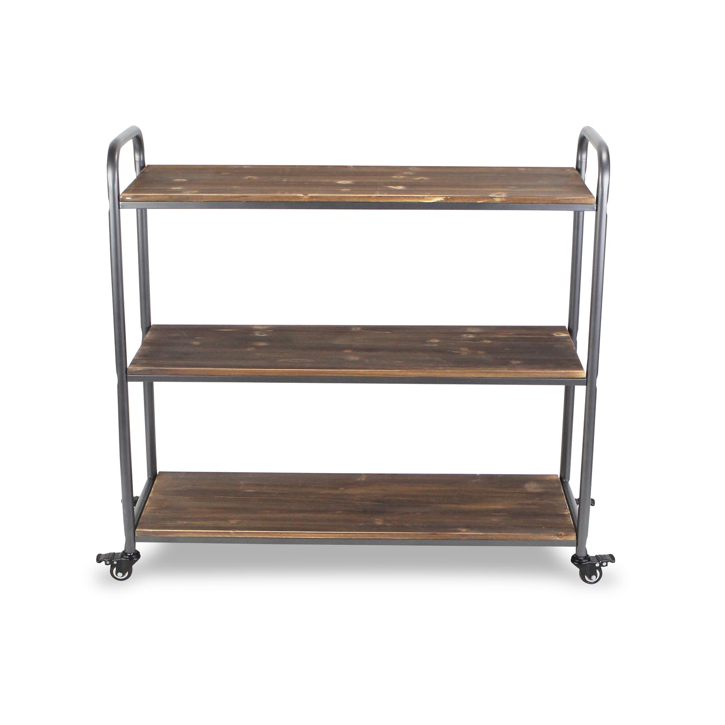 Lysan Tiered Wood Top Metal Frame Cart