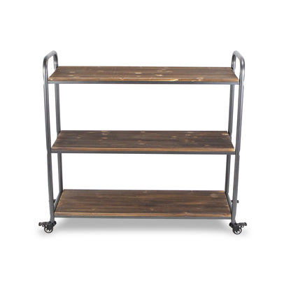 Lysan Tiered Wood Top Metal Frame Cart